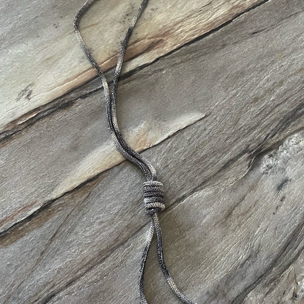 Gorgeous, pewter, gray, silver tone, sparkle neck piece
